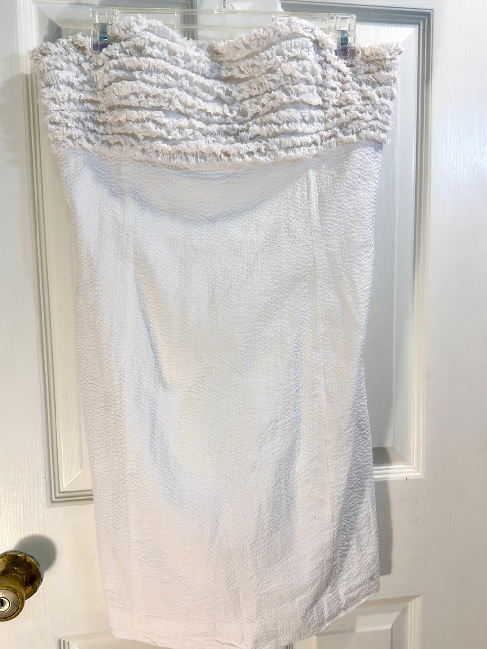 Lilly Pulitzer White Strapless Ruffle-Top Sheath Dress